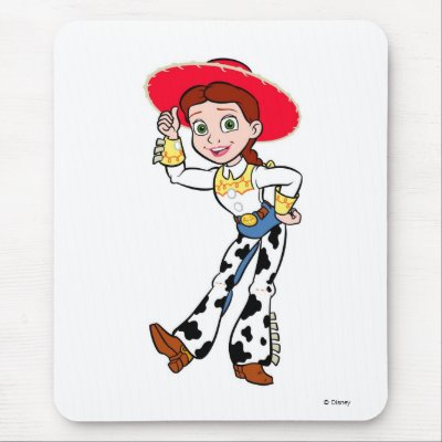 Toy Story Jesse cowgirl standing greeting Mouse Pads by disney