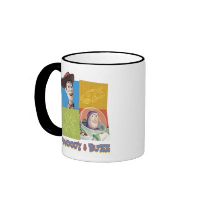 Toy Story's Buzz Lightlear and Woody Logo mugs
