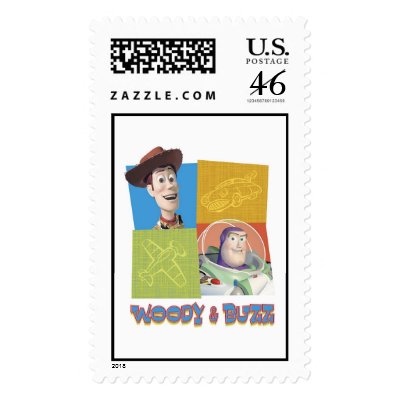 Toy Story's Buzz Lightlear and Woody Logo postage