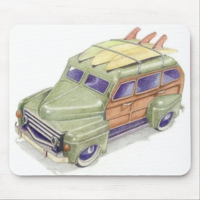 Toy Surf Car Mousepad by floatinglemons