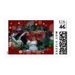 toy tractors at christmas stamps