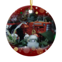 toy tractors for christmas 4 ornaments