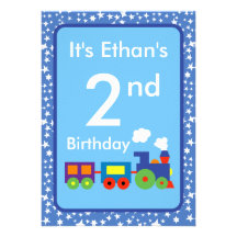Toy Train Birthday Invitations