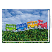 Toy Train in the Countryside Greeting Card