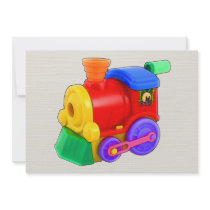 Toy Train Locomotive Custom Invites