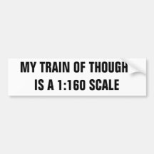 Toy train of thought bumper sticker