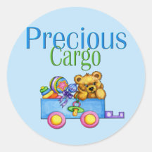 Toy Wagon and Bear Sticker