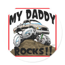 Toyota My Daddy Rocks Round Stickers
