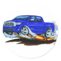 Toyota Tundra Crewmax Blue Truck Round Stickers