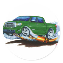 Toyota Tundra Crewmax Green Truck Round Sticker