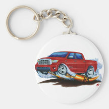 Toyota Tundra Crewmax Red Truck Keychain
