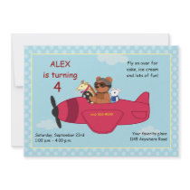 Toys in a Plane Birthday Invitation