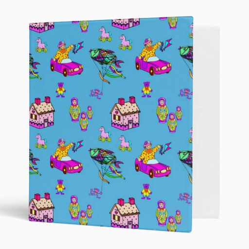 Toys – Pink Dollhouses & Turquoise Kites Vinyl Binder