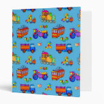 Toys - Red Trucks & Orange Trains 3 Ring Binder
