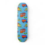 Toys - Red Trucks & Orange Trains Skate Deck
