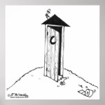 TP Rolls Away From an Outhouse Poster