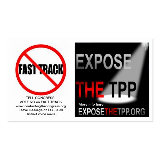 TPP and Fast Track Business/Info Cards with Links Business Cards (front side)