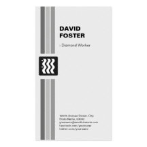 Trabajador del diamante - blanco negro moderno tarjetas personales
