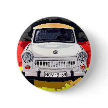 Trabant Car and German Flag, Berlin Wall Buttons