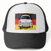 Trabant Car and German Flag, Berlin Wall Trucker Hat