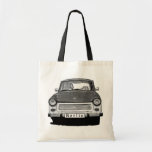 Trabant Car Front, Black and White,  Berlin Canvas Bag