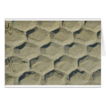trace of tyre in the sand greeting card