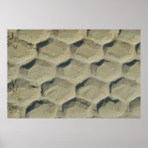 trace of tyre in the sand print