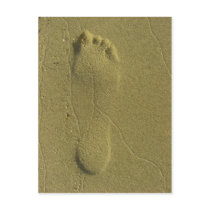 Traces in the sand - beach footprint postcards