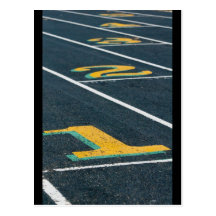 track and field themes postcard