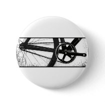 Track Bicycle Drive Train Pinback Buttons