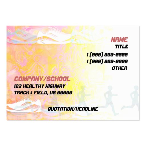 Track Coach Business Card (back side)