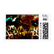 Track Racing postage by delartgrfx Track Racing postage