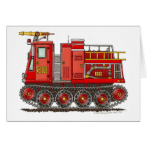 Track Rescue Pumper Fire Truck Firefighter Greeting Card