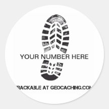 Trackable Boot Print Round Stickers