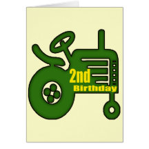Tractor 2nd Birthday Gifts Cards