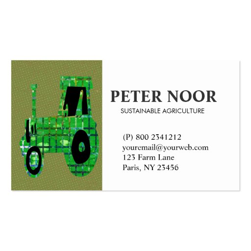 Tractor Agriculture Business Cards (front side)