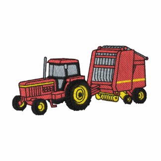 Tractor and Baler embroideredshirt