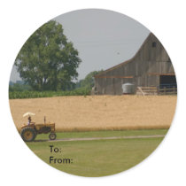 Tractor and Barn Gift Tag stickers