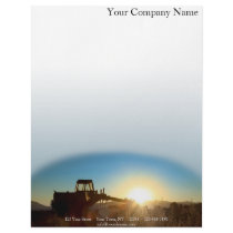 Tractor at Sunrise on a Blue Gradient Background Letterhead Design