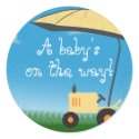 Tractor Baby Shower Envelope Seal sticker