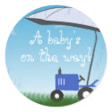 Tractor Baby Shower Envelope Seal sticker