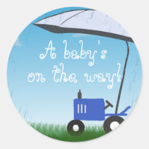 Tractor Baby Shower Envelope Seal Sticker