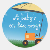 Tractor Baby Shower Envelope Seal Stickers