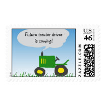 Tractor Baby Shower Postage Stamp