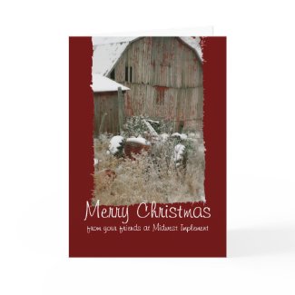Tractor & Barn Christmas Card card