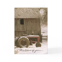 Tractor & Barn Christmas Card