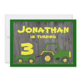 Tractor Birthday Invitation: Age in Cart invitation
