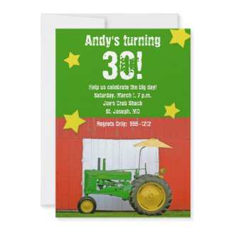 Tractor Birthday Invitation: Colorful tractor invitation