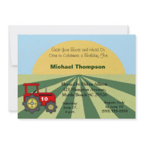 Tractor  Birthday Invitations