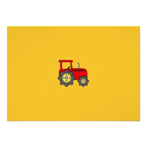 Tractor  Birthday Invitations